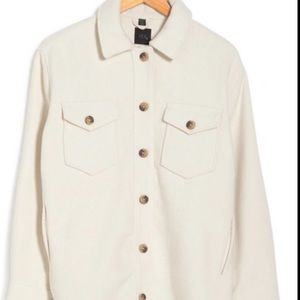 RDI WHITE KNIT TEXTURED SHACKET